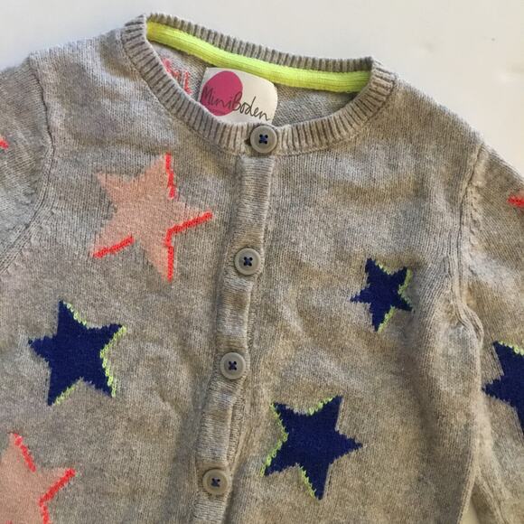 Kids Star Pattern Cardigan - Gray and Pink - Picture 3 of 6